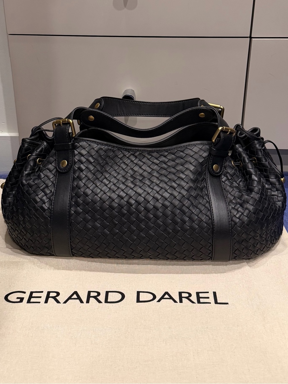 NWT. GERARD DAREL 24H Woven Leather Handbag - Picture 4 of 10
